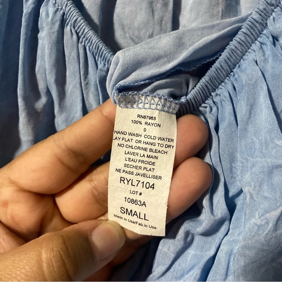 Elan S Solid Light Blue Off The Shoulder Jumpsuit - Picture 7 of 8